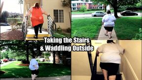 Taking the Stairs & Waddling Outside