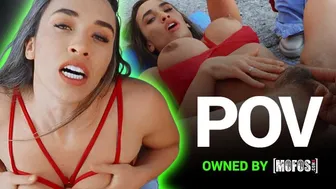 Briana Moon with big fake tits fucks Marco Banderas outdoors hard