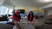 Pizza Delivery girls fuck customer