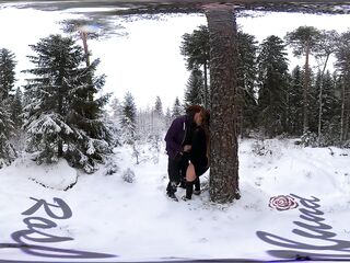 Sex in the winter forest during the time that the snow is falling - RosenlundX - VR 360 - 5,7k 30fps