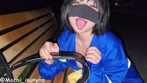 (preview) Girl In Sanitation Worker Uniform Exposed In Park, Licks The Bench And Masturbates
