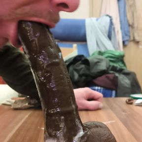 Dirty sloppy dildo deepthroat 6