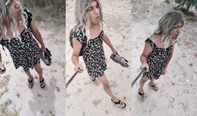 Thai ladyboy in mini skirt gets big ass fucked in public