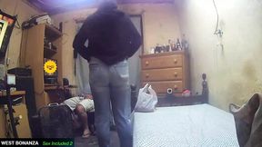 Hot Latina Marianne sucks and fucks, covered in cum on her tits