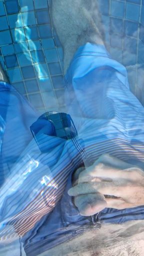 Stroking My Cock in the Pool