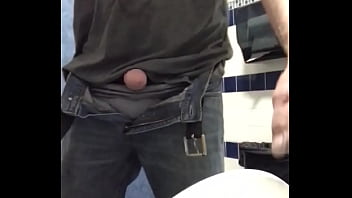 Twink masturbating in public