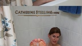 0074 Peeping Tom Watches Roomate’s Barefeet in the Bath – Get’s a Surprise Show! Solo Masturbation! Voyeur POV Foot Tease! HD Version