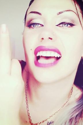Worship my lips, loser symbol and middle finger! Humiliating JOI