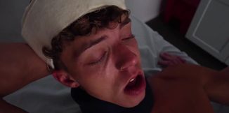 Nurse gives a great blowjob to his big cock patient