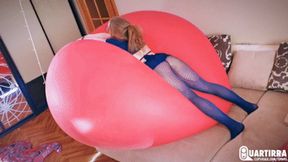 Q947 Mariette dives into huge soft balloon nonpop - 1080p