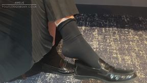 Sockjob and shoejob in penny loafers and black socks