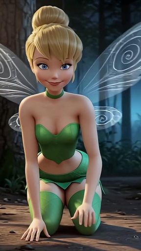 Tiny Tinkerbell Backs up on a Huge Cock