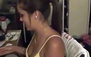 Cumshot on gf tits