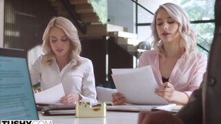 TUSHY Blonde hottie Scarlett has anal fun with her boss