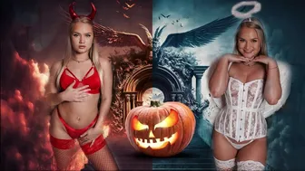 Pick Harley King as angel or devil for explicit Halloween POV sex