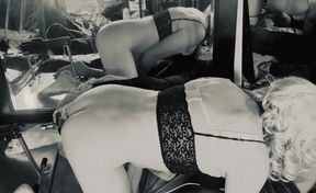 Sissy White Boy Learning to Take Two Big Black Cocks.