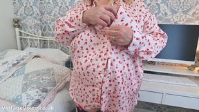 Pretty Innocent Aunt Jane Invites YOU to Masturbate on Her Big Mature BBW Titties