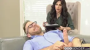 Ariel Demure In After Talked With Guy Tranny Sucked Dick And Jumped On It And Fucked In Ass