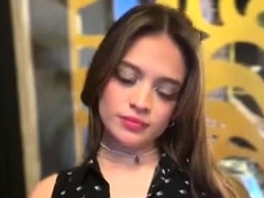 Cute curly brunette solo webcam masturbation