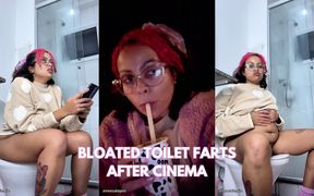 Bloated Toilet Farts After Huge Milkshake in the Cinema