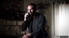 Stepdad barebacks ladyboy jenna gargles