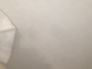 Blowing my white creamy load on the wall