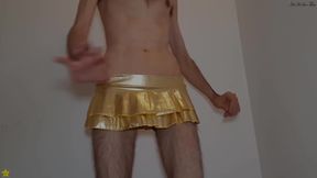 Golden Miniskirt -couldn't Wait- Try on