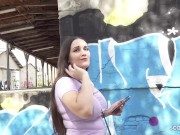 GERMAN SCOUT - Curvy Big natural Tits Teen Wendy Marvell at Public Pickup Casting Fuck