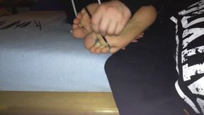 My dudes feet getting tickled