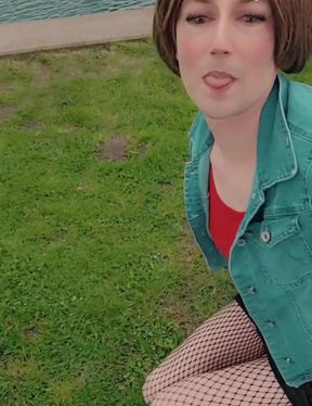 Naughty Public Piss and Dildo Ride