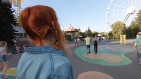 Cute teen 18+ Swallows Hot Cum - Public Blowjob on Ferris Wheel by Elin Flame