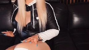 White Boots and Leather Jacket Shecock Wank