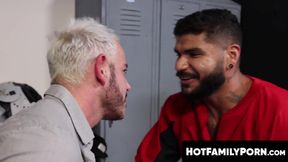 HotFamilyPorn.com - Lusty jock stepcousins moans on hard bareback fuck session