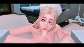 school nurse showed her deep throat at the examination of her stepson, and then arranged hard anal sex (sims + anime hentai + sfm)