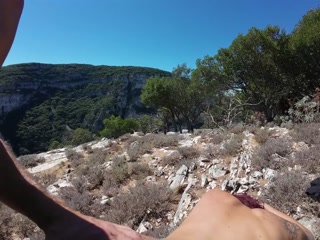 I heat my hiking partner until he cracks: perilous sex on the edge of a cliff...