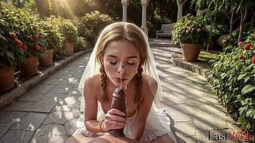 I defiled this fake shy girl in a white dress, making her swallow my cum and moan from wild hardcore [AI]