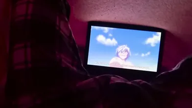 Innocent baddie jerks-off watching uncensored hentai during its parents are in pad!