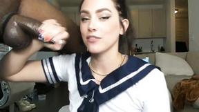 ”Lustful Girl Wildly Sucks a monster cock”