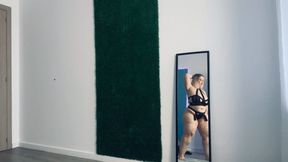 Sensual dance with strappy outfit