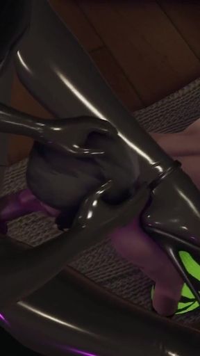 Latex Futa Roughly Fucks Femboy in Multiple Positions