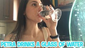 Petra drinks a glass of water - FULL HD