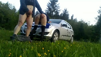 Bends me on the hood of the car and fucks me like a PIG PART 1