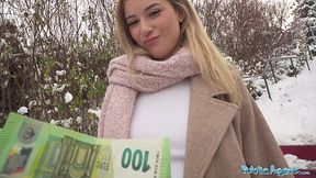 Young slut makes a public blowjob for money and longs for a hot continuation for her pussy.