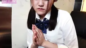 Asian Angel spreads legs for white cock