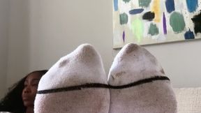 Filthy Gym Sock Ignore: 6 Days of Sweat & Stains While I Scroll — Ebony Goddess POV