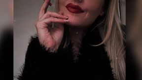 JOI Miss Malory makes you stroke and second hand smoke wearing leather and fur