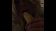 Sucking the peal off your banana!