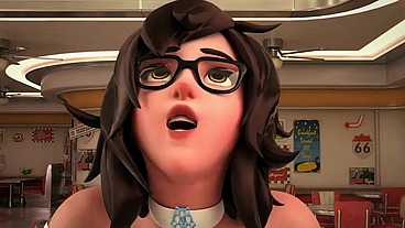 FUTA GANGBANG- Nerdy teen with glasses gets Gang banged by two horny girls with huge cocks, spit roast, double penetration and double anal