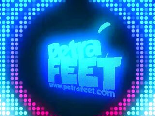 Petra sniffing her feet