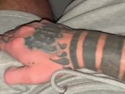 Rubbing my growing cock and getting hot and heavy
